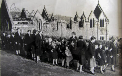 School pupils after fire Monday March 1954